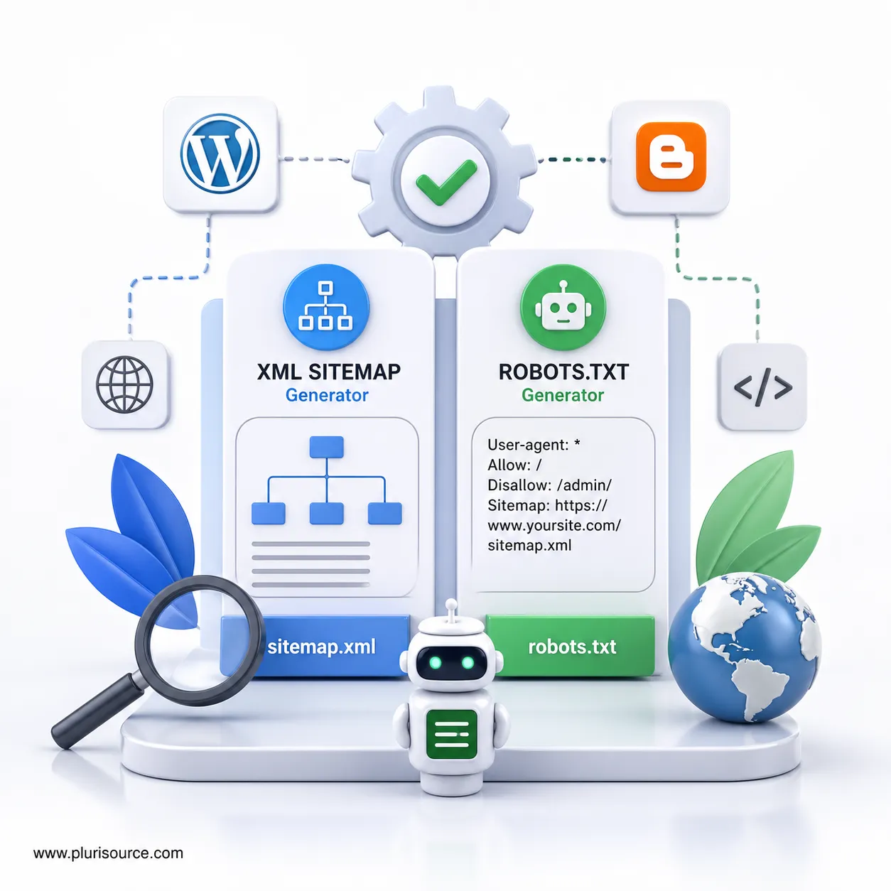 إنشاء_ملف_robots.txt_بلوجر_وتوليد_سايت_ماب_ووردبريس_عبر_مصدر_متعدد