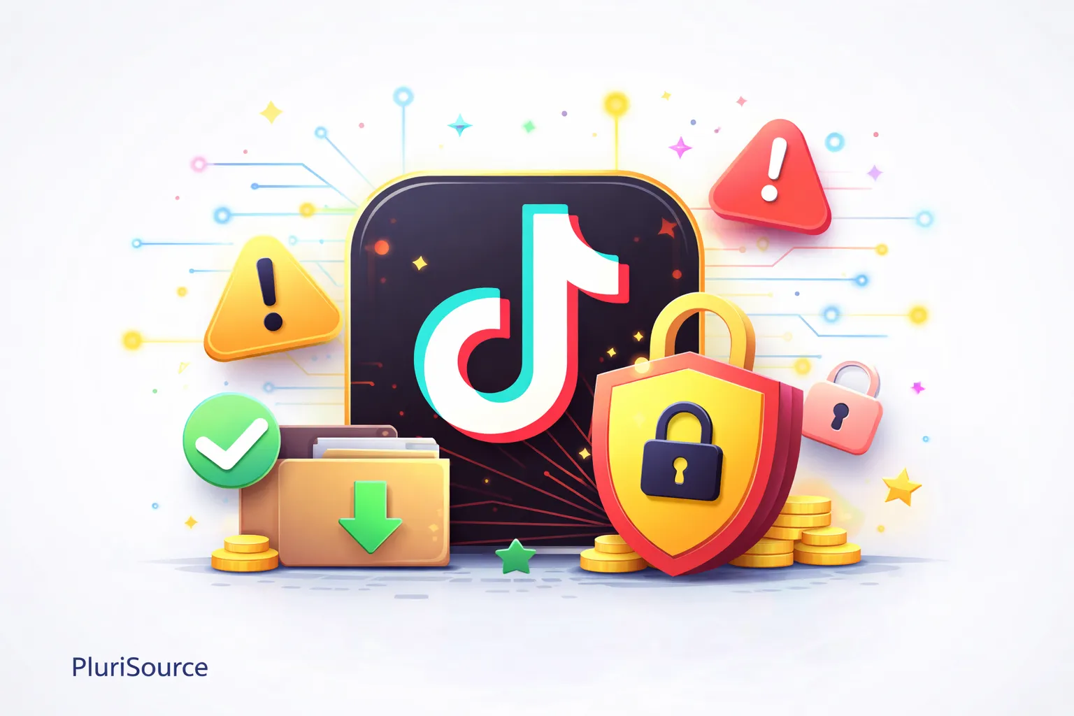 صورة توضيحية لخطورة تحميل TikTok Mod APK المهكر على الهاتف